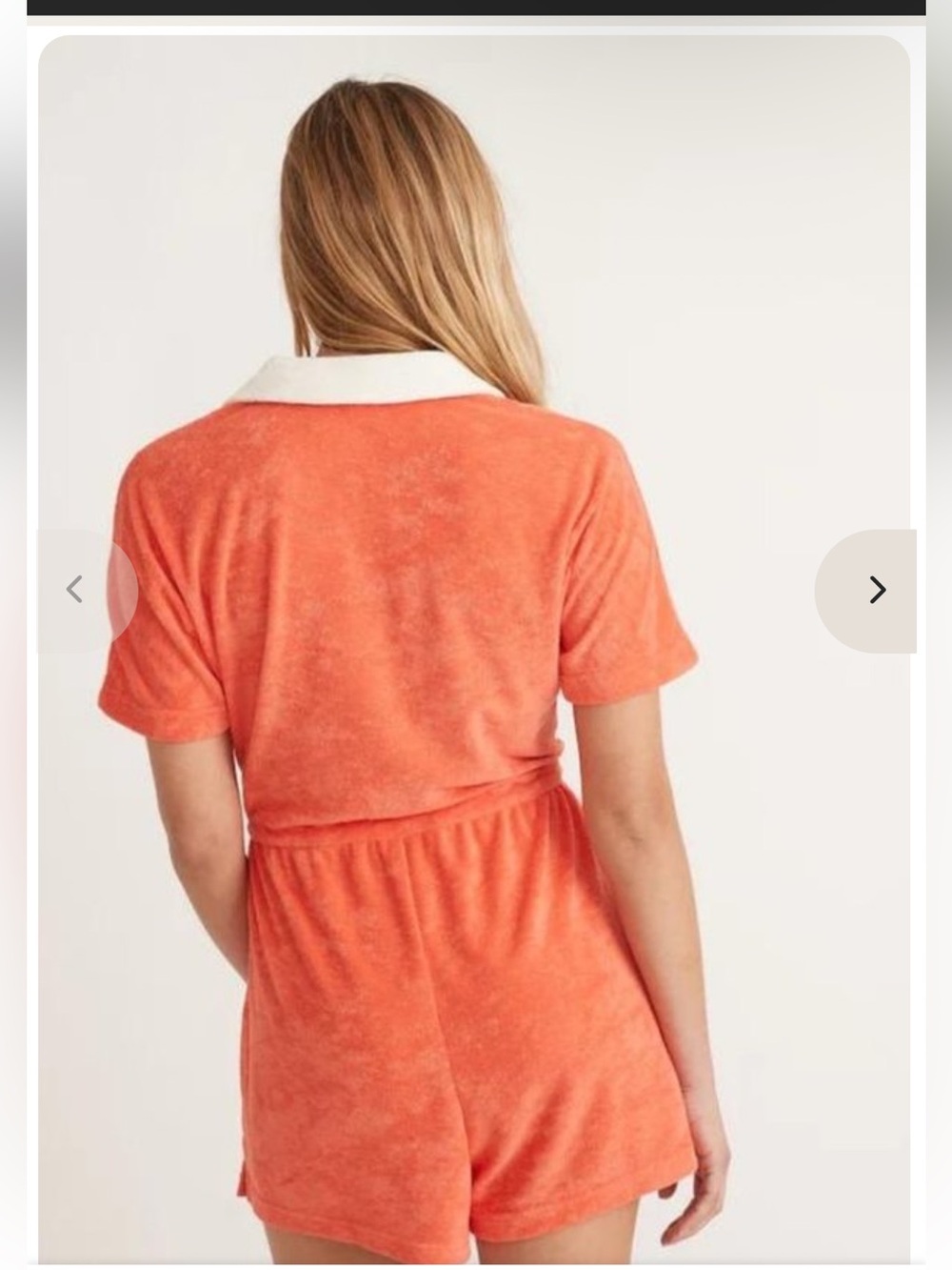 Marine layer Terry out zip up drawstring romper hot coral size M - Picture 9 of 9